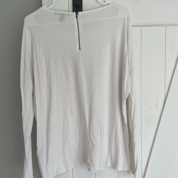 Forever21 White Long Sleeve Shirt with Zipper Back - Picture 4 of 5